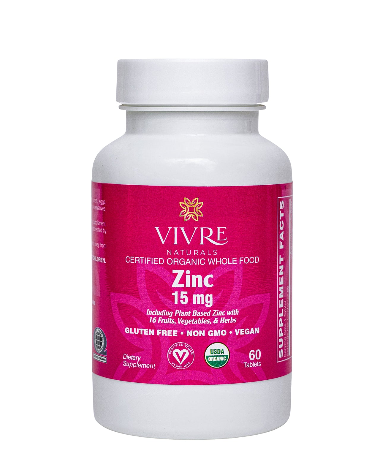 Organic Whole Food Zinc 15mg