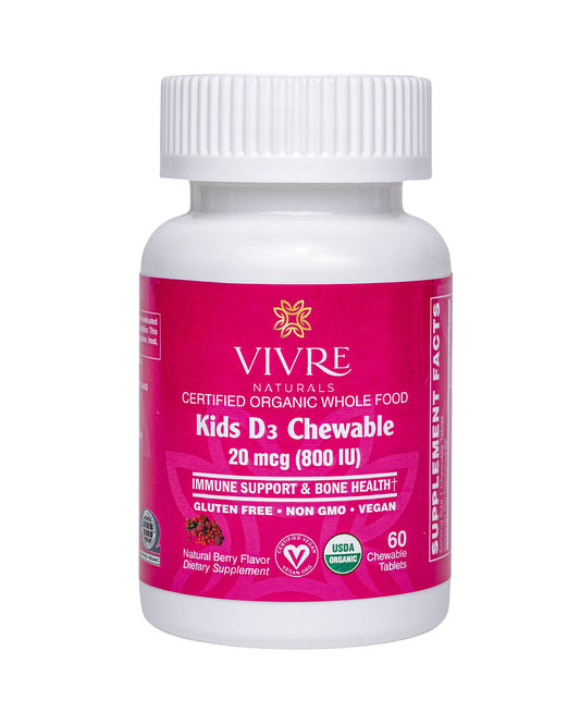 Certified Organic Whole Food Kids D3 Chewable
