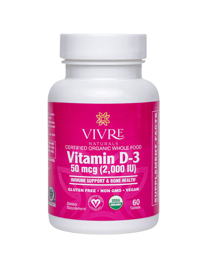 Organic Whole Food Vitamin D-3 50 mcg (2000 IU)